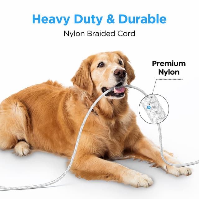 Thumbnail 6 de etguuds 3-Pack USB-C Fast Charging Cables (USB-A to USB-C) with Nylon Braided Cord, White, 1m + 1m + 2m