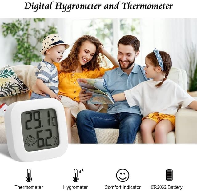 Detalle 2 de Flintronic Mini LCD Thermometer & Hygrometer (4er-Set) für Innenräume
