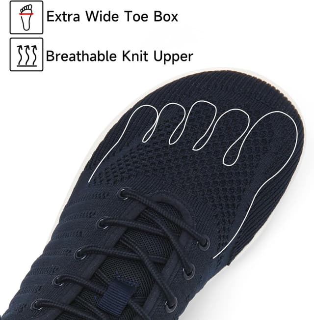 Detalle de Merdoo Barfuß-Schuhe mit breiter Zehenbox (Zero-Drop) – Minimalistische Sneaker für Damen & Herren, Gr. 37–45