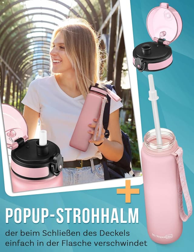 Detalle de My Vesperbox® Kinder-Trinkflasche 750 ml – auslaufsicher auch bei Kohlensäure, aus Tritan