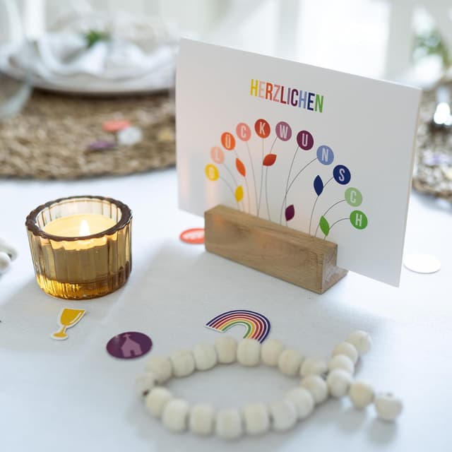 Thumbnail 3 de Papierdrachen Glückwunschkarten Set 2 DIN A6 Regenbogen