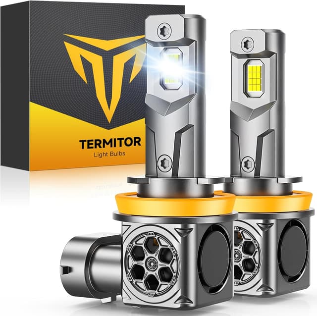 Detalle de Termitor 2026 7th-Gen H11/H9/H8 LED Bulbs (80,000LM, 14X) — 6500K Cool White, True 1:1 Mini, Plug & Play, Pack of 2