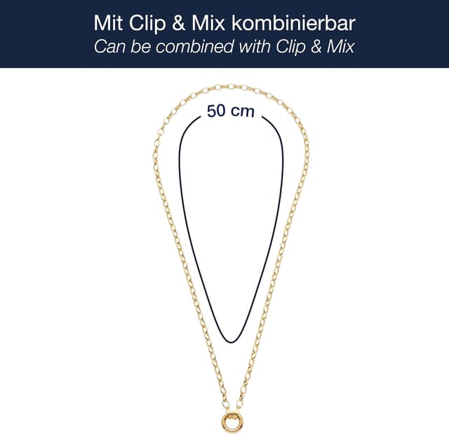 Detalle 2 de JEWELS BY LEONARDO Halskette Tomke „Clip & Mix“ 50–51,3 cm goldfarben (Edelstahl) 025758