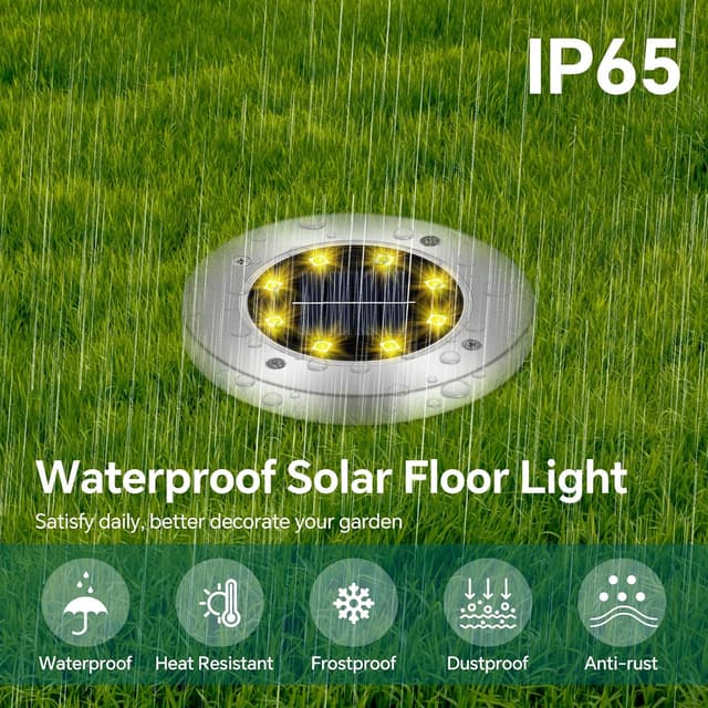 Detalle de Luces Solares para el Suelo 8 paquetes