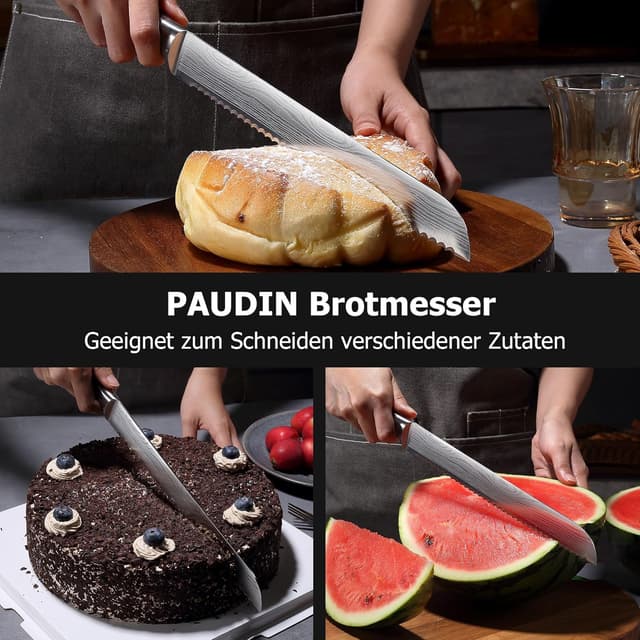 Thumbnail 6 de PAUDIN Brotmesser 26 cm Wellenschliff rostfreier Edelstahl