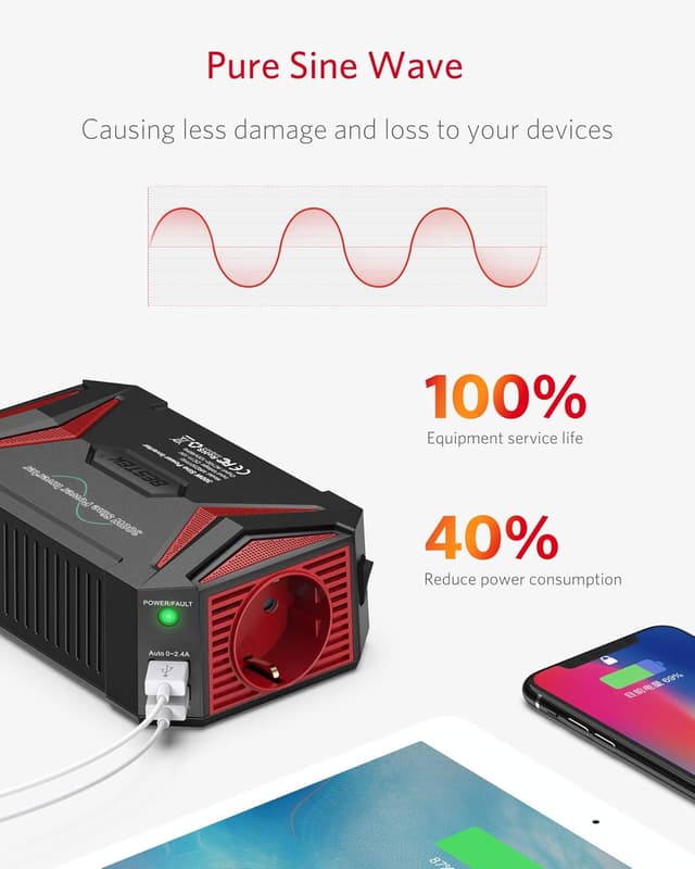 Detalle 1 de BESTEK Sinus Wechselrichter 300 W 12V