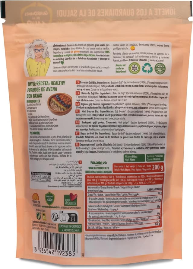 Thumbnail 1 de NaturGreen Bayas de Goji Deshidratadas 🌱 200g Bio