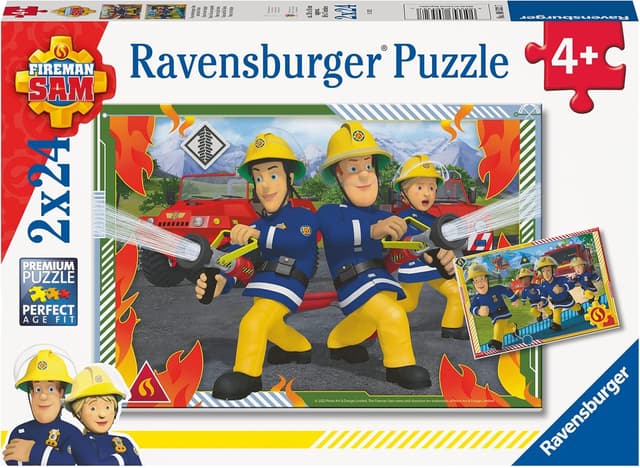 Detalle de Ravensburger Puzzle 2x24 Pezzi Fireman Sam (bambini 4 anni+) 26x18 cm