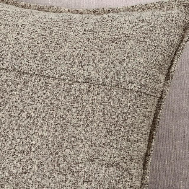 Detalle de Madizz 2er Set Kissenbezüge aus Polyester-Leinen (Taupe) – 45 x 45 cm