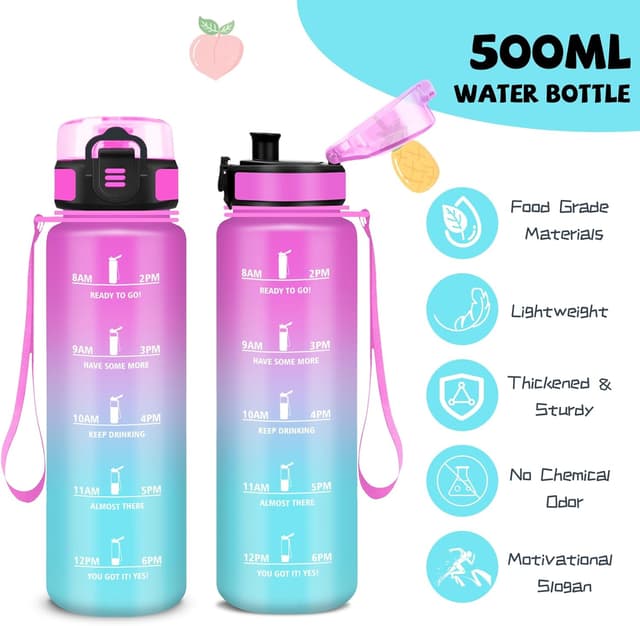 Thumbnail 1 de Botella Agua Infantil 500ml con Filtro y Tapa a Prueba de Fugas 🚰