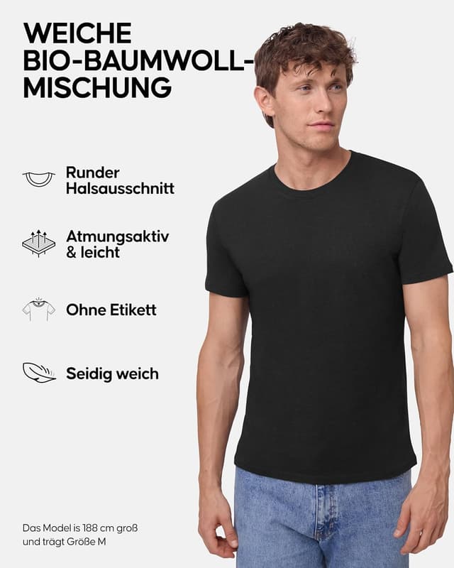 Detalle 2 de DANISH ENDURANCE Kurzarm Shirt Modal Bio-Baumwolle