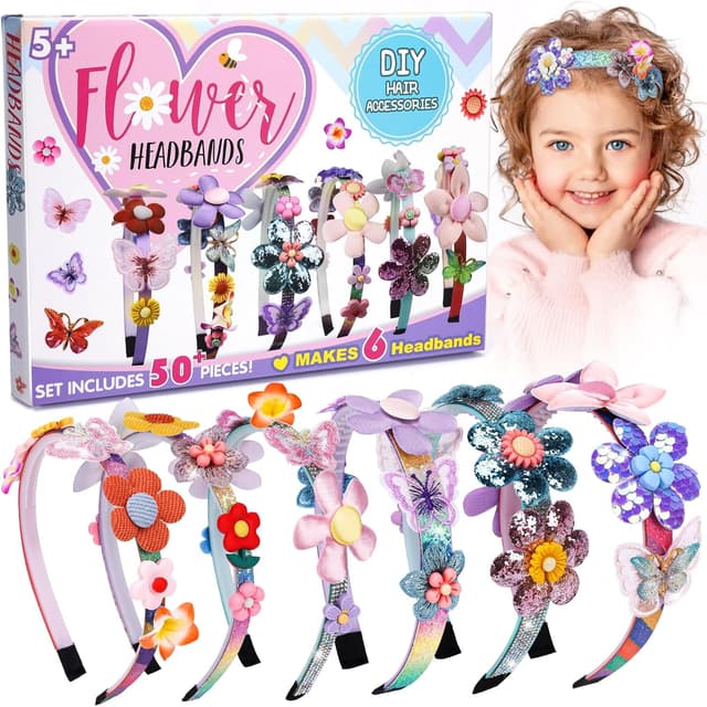 Detalle de CITSKY girls’ fashion craft kit (ages 6–12) – DIY flower hair accessory set