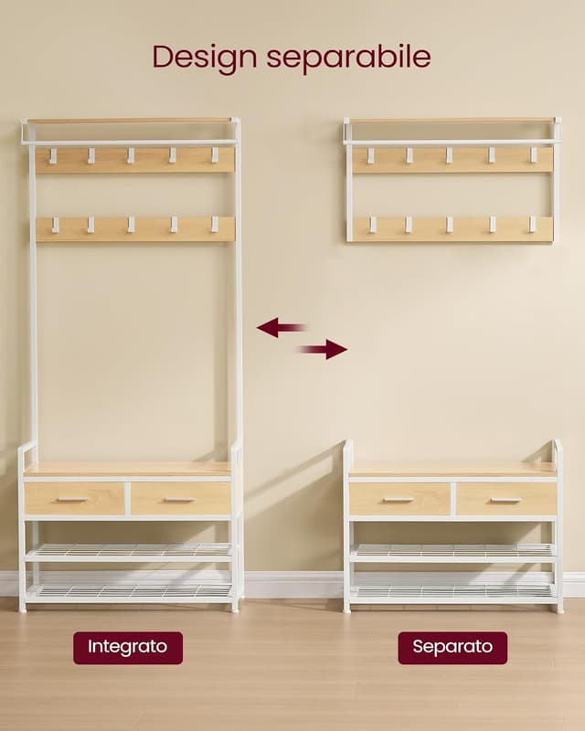 Thumbnail 4 de VASAGLE HSR429YA01 Appendiabiti ingresso 30x181,6 cm