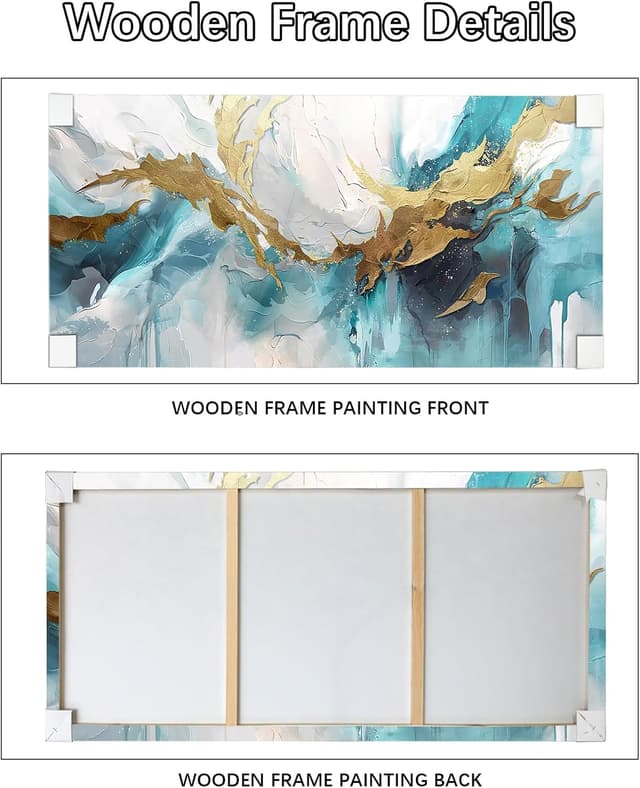 Thumbnail 4 de HALFLEMART Cuadro Abstracto Moderno Verde Oro para Decoración 🖼