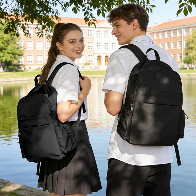 Thumbnail 6 de WEPLAN sac à dos scolaire et collège imperméable 45 × 34 × 14 cm avec poche antivol