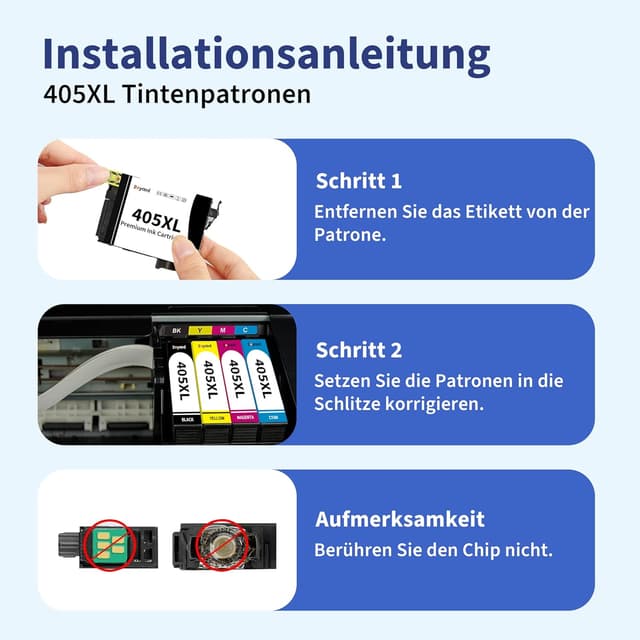 Detalle de Zoyood kompatible Druckerpatronen für Epson 405/405XL im 10er-Pack (für ausgewählte WorkForce Pro Modelle)