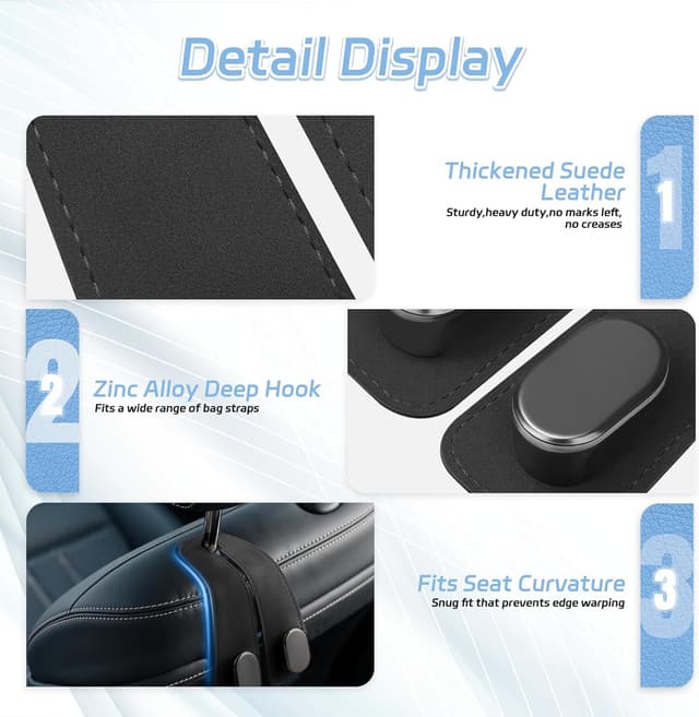 Thumbnail 4 de Fitnice Car Seat Headrest Hooks 7.8 in