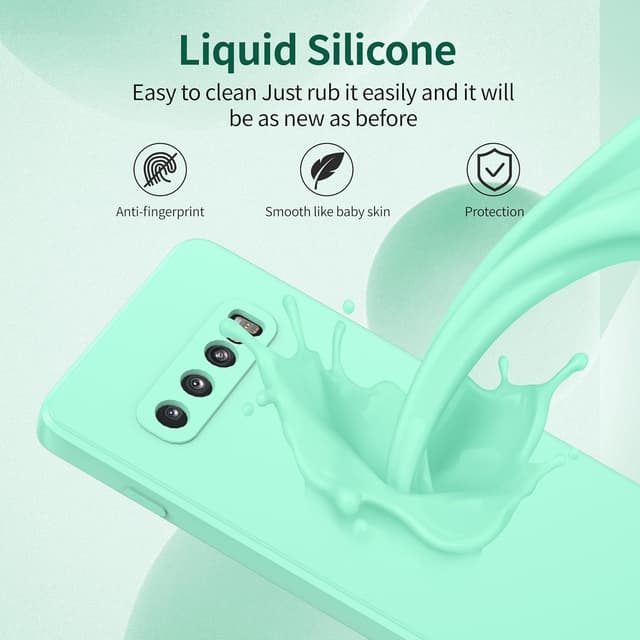 Detalle 2 de Watana Hülle für Samsung Galaxy S10 – Soft-Touch Silikoncase mit Mikrofaserfutter (Mintgrün)