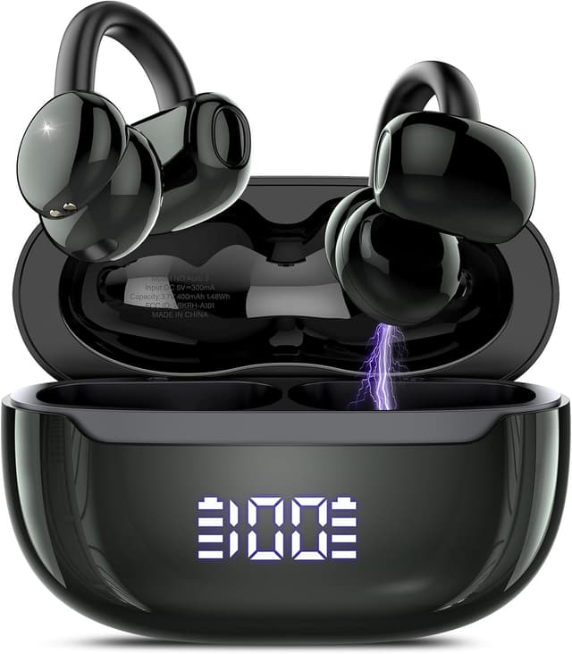 Detalle de Open Ear Bluetooth 5.4 Ohrclip-Kopfhörer mit DNN Geräuschunterdrückung, Gaming- & Musikmodus, IPX7