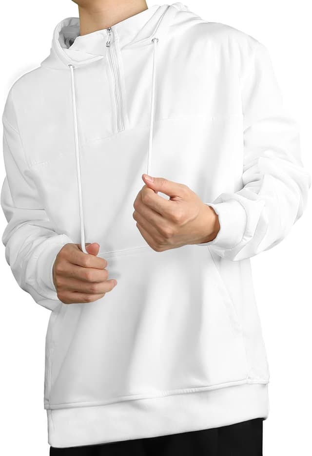 Detalle 2 de Gavliuu Herren Zip Hoodie mit Stehkragen & Doppelkapuze (300 g/m²) – Loose Fit für Frühling, Herbst & Winter