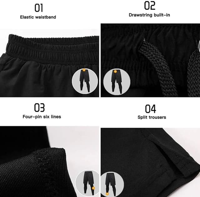 Detalle 2 de Yuerlian 3 Pack Men’s Quick Dry Sports Shorts with Pockets