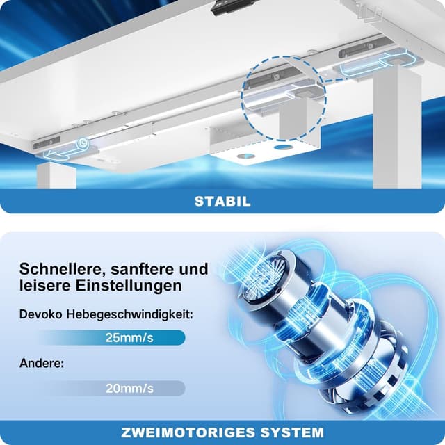 Detalle de Devoko Höhenverstellbarer Schreibtisch 140x70