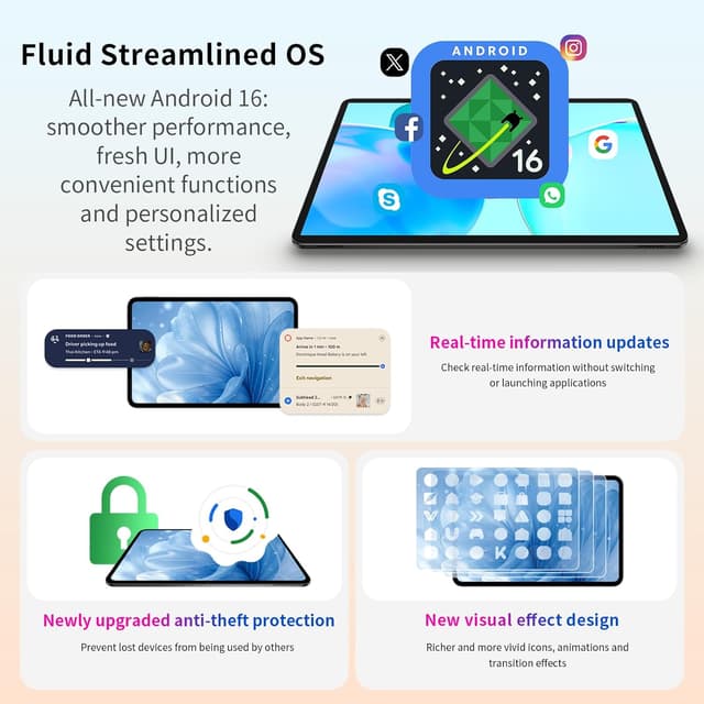 Thumbnail 6 de TECLAST P50T 11-inch Android 16 tablet with 90Hz IPS, 12GB RAM/128GB and 5G Wi‑Fi