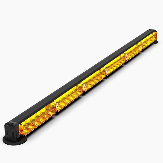 Detalle de KAMOPA Barre d’avertissement LED clignotante 96 cm (36 LED ambre) avec aimant pour camions et véhicules de chantier