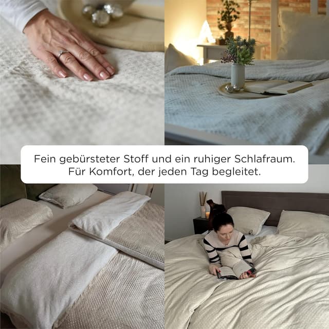 Thumbnail 4 de BEDSURE Flauschige Bettwäsche 155x220 Grau
