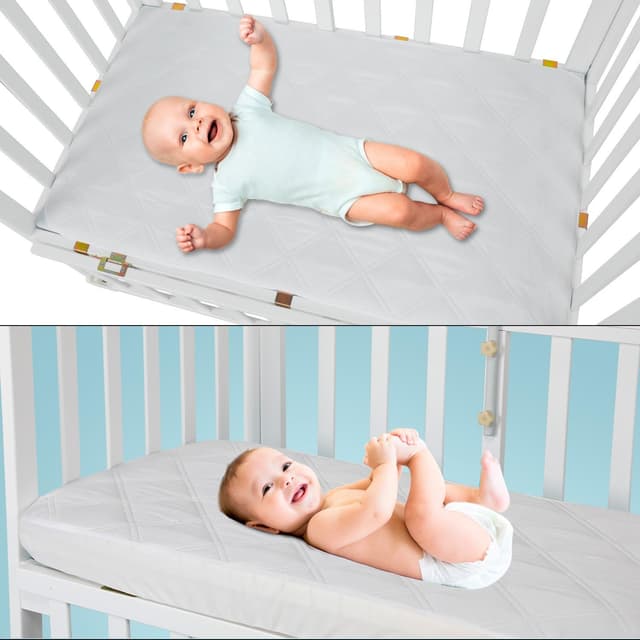 Detalle de Yoofoss Next to Me Crib Mattress Protector (Waterproof) 51 x 85 cm – Waterproof breathable baby cover