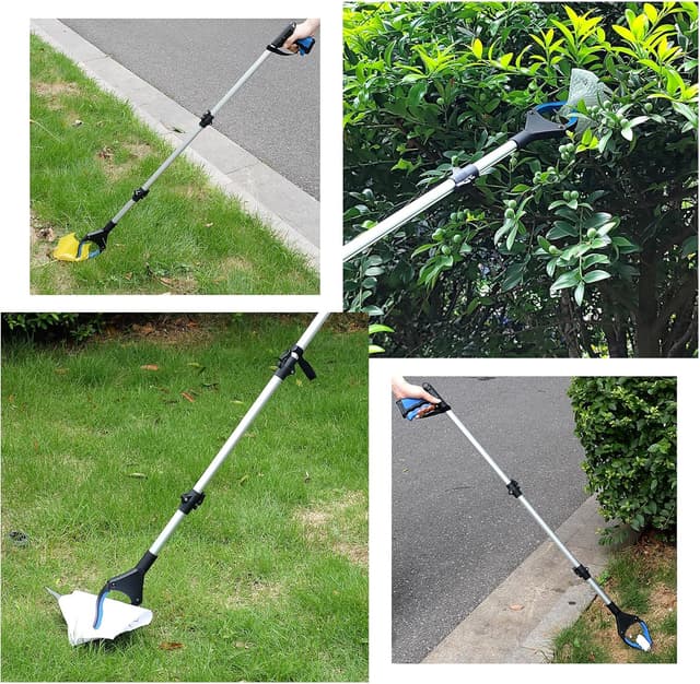 Detalle 1 de YAUNGEL 43'' Litter Picker Grabber Stick with Magnet (Blue) – 108cm foldable reacher