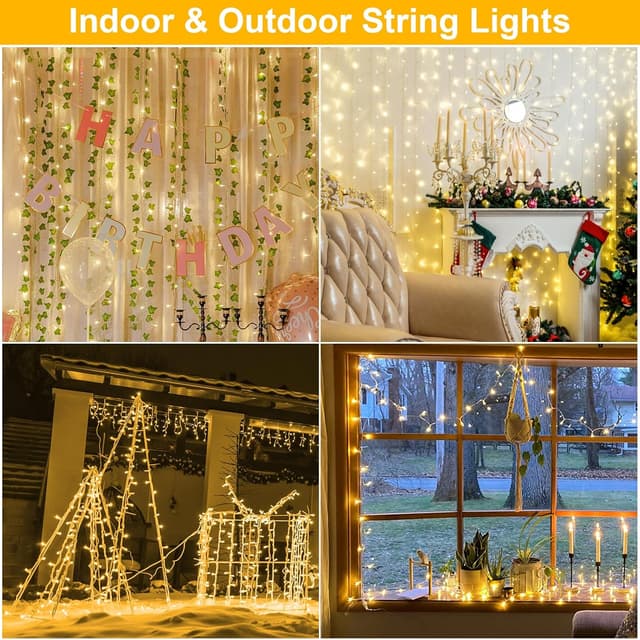 Thumbnail 6 de LED Lichterkette Außen 20 m (IP44, 200 LED) mit Stecker, warmweiß & 8 Modi