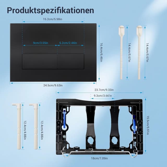 Detalle 2 de Mendorio WC Drückerplatte 245 × 164 mm 🚽
