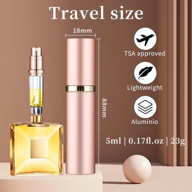 Detalle 2 de szyanlai Portable Perfume Atomiser 5ml Rose Gold