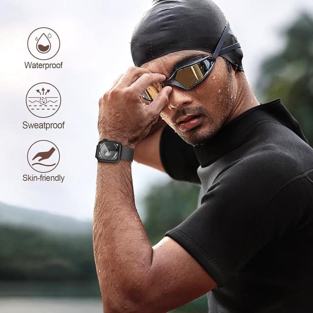 Detalle de Cinturino in metallo Yoohoo per Apple Watch compatibile 44/40/41/42/45/46/49/38 mm con doppio magnete