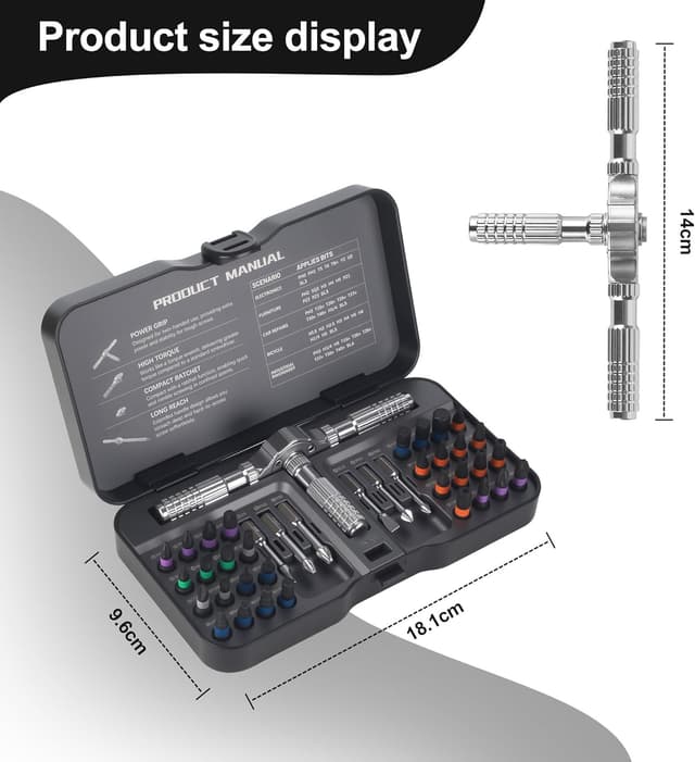 Detalle 2 de Nuangoo Tournevis à cliquet 40 en 1