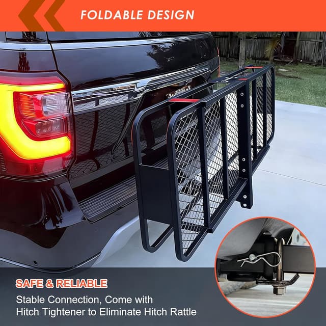 Detalle 2 de Cargo carrier basket 500 lb hitch mount