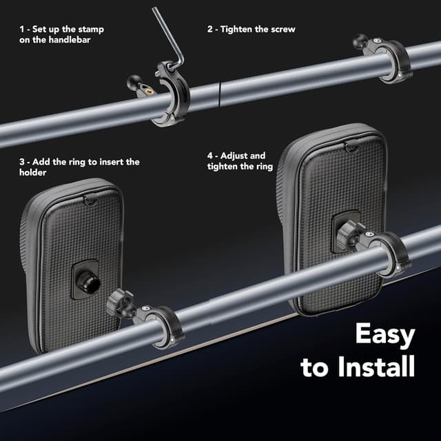 Detalle de Cellularline Rider Shield Universal : support smartphone étanche pour guidon (rotation 360°)