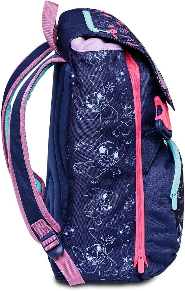 Detalle de Seven Schulranzen für Grundschule – erweiterbarer Rucksack (ab 1. Klasse) mit Lilo-&-Stitch-Design
