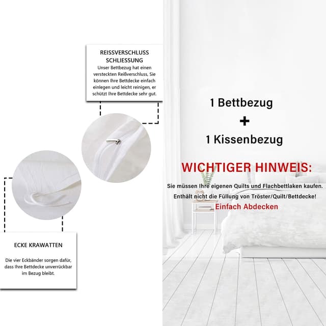 Thumbnail 6 de Homewish Mädchen Bettwäsche-Set 135 x 200 cm (2-teilig) „Süße Schmetterlinge“ – rosa