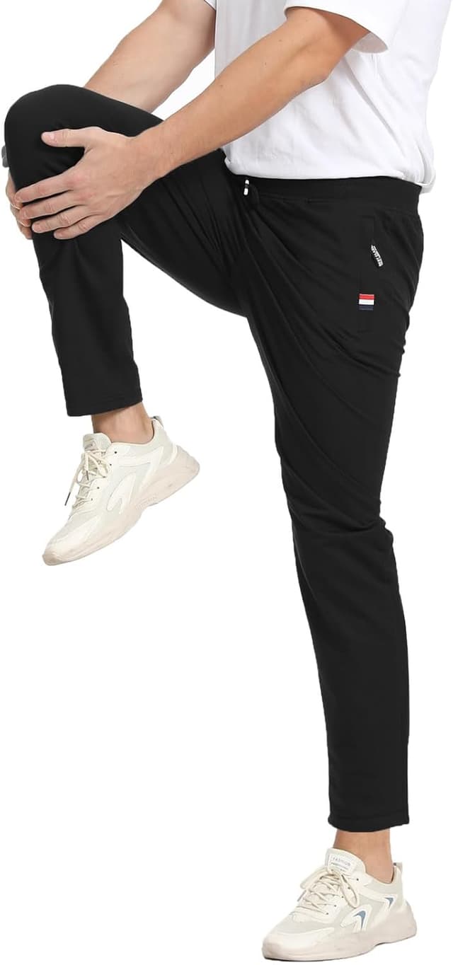 Detalle de JustSun Jogginghose Herren aus Baumwolle mit Reißverschlusstaschen – Trainings- und Freizeithose