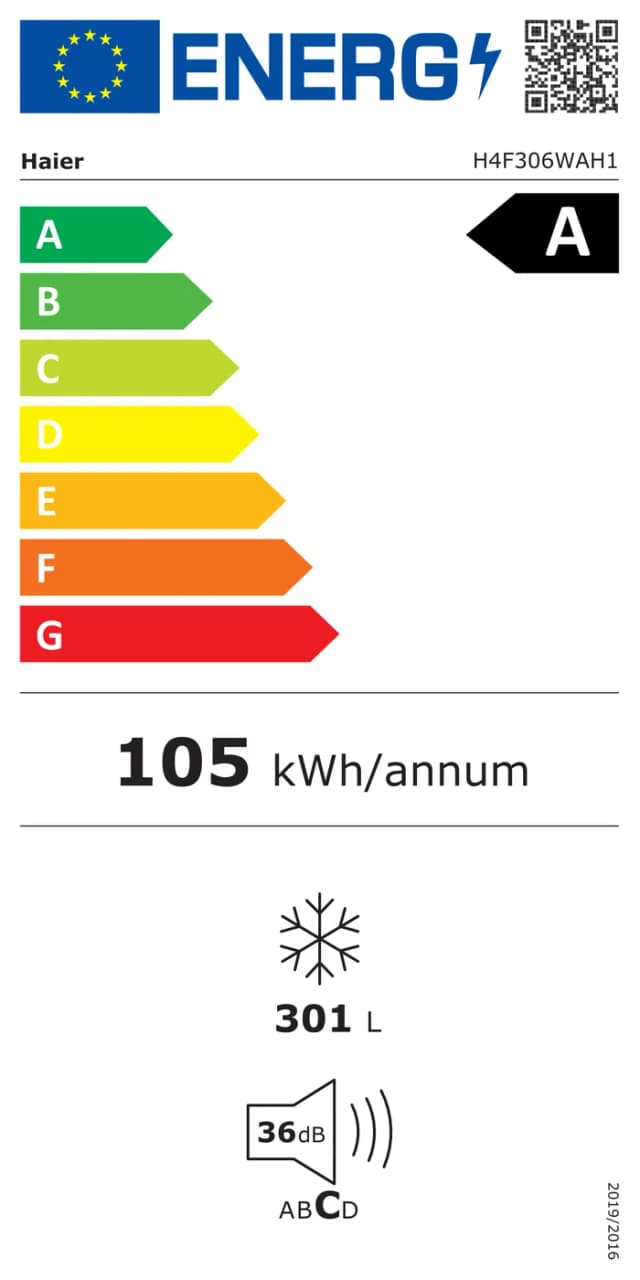 Detalle de Haier H4F306WAH1 Gefrierschrank mit Instaswitch