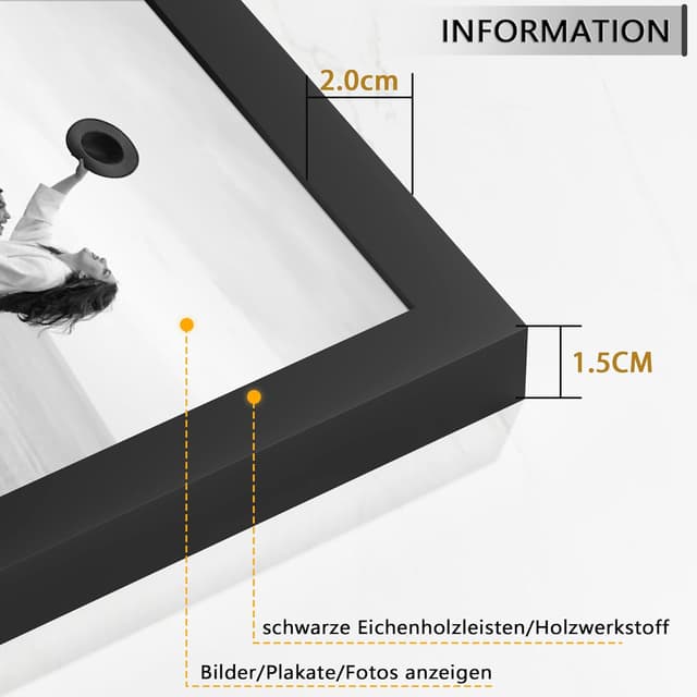 Detalle 2 de Tinkeps 3er Pack Bilderrahmen 20x30 cm Schwarz