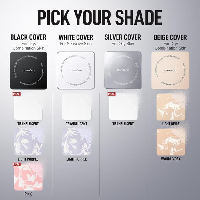 Detalle 2 de CARSLAN 2.0 Black Magnet Soft Focus Translucent Setting Powder (Talc-Free, Waterproof)