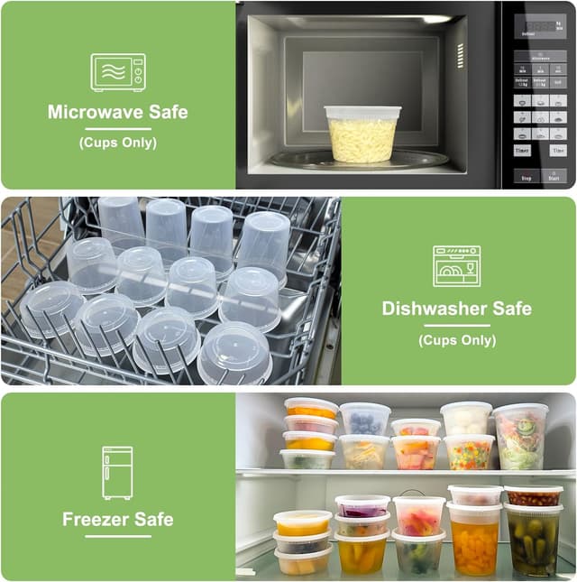 Thumbnail 4 de Dipoo 60 Sets 16 oz Deli Containers, Leak-Proof 🍱