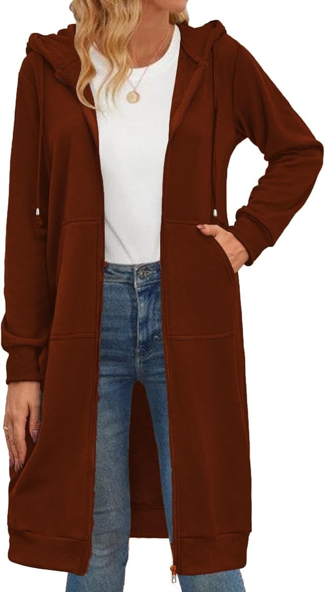 Detalle 2 de Zeagoo Zip Up Hoodie Jacket, Oversized Fleece