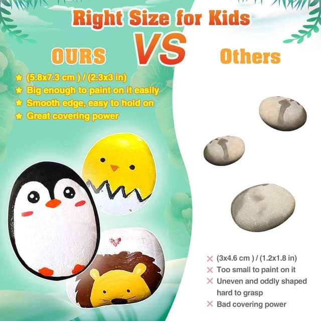 Detalle de Lekebaby Rock Painting Kit (Glowing Animal Rocks) for Boys & Girls, age 3+