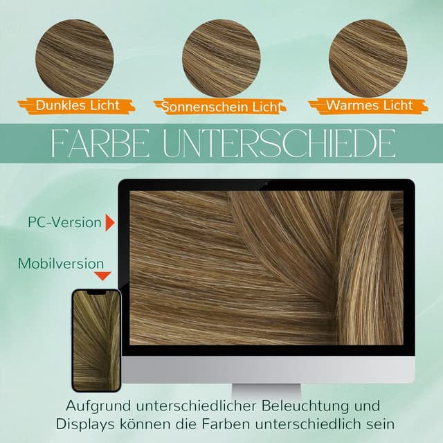 Detalle de Easyouth Microring Echthaar-Extensions #P4/27 (Honigblond- / Gelbblond-Highlights) 40 cm, 50 g
