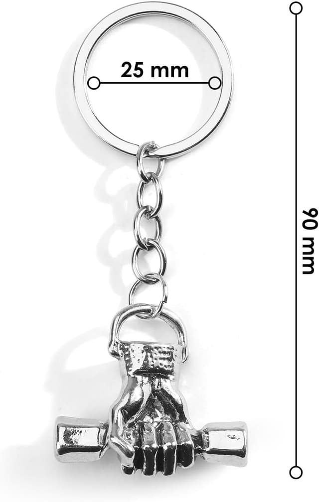 Detalle 2 de OBEISN Schlüsselanhänger Fitness Retro Hantel – kreativer Dumbbell-Anhänger für Rucksäcke & Alltag