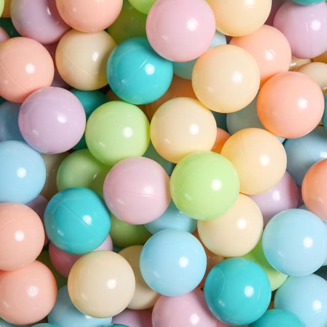 Detalle de GOGOSO 100-Piece Phthalate-Free, BPA-Free Soft Ball Pit Balls for Toddlers (2.15 in, Green/Blue/Pink/Purple/Beige)